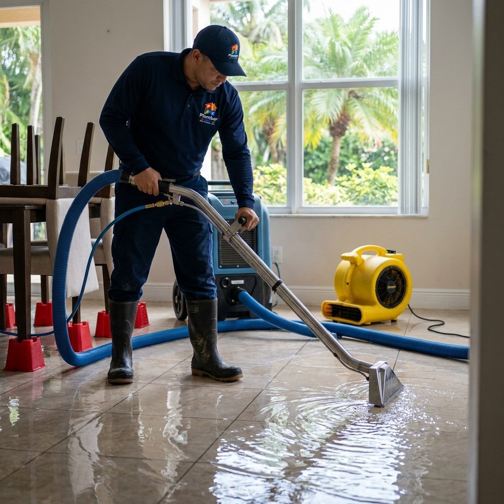 Documented water damage restoration work in Miami FL